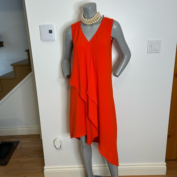 Joseph Ribkoff Dresses & Skirts - Gorgeous Joseph Ribkoff Bold Orange Asymmetrical Dress❤️M